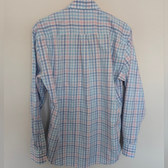 Peter Millar Shirt Men's Medium Multicolor Gingham Pattern Spring Easter - Picture 4 of 8